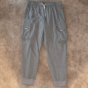 Grey Men's Cargo Jogger Pants